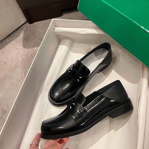 单鞋真皮圆头一脚蹬平底