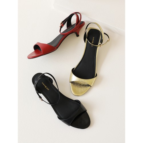 row家法式极简一字带小猫跟凉鞋