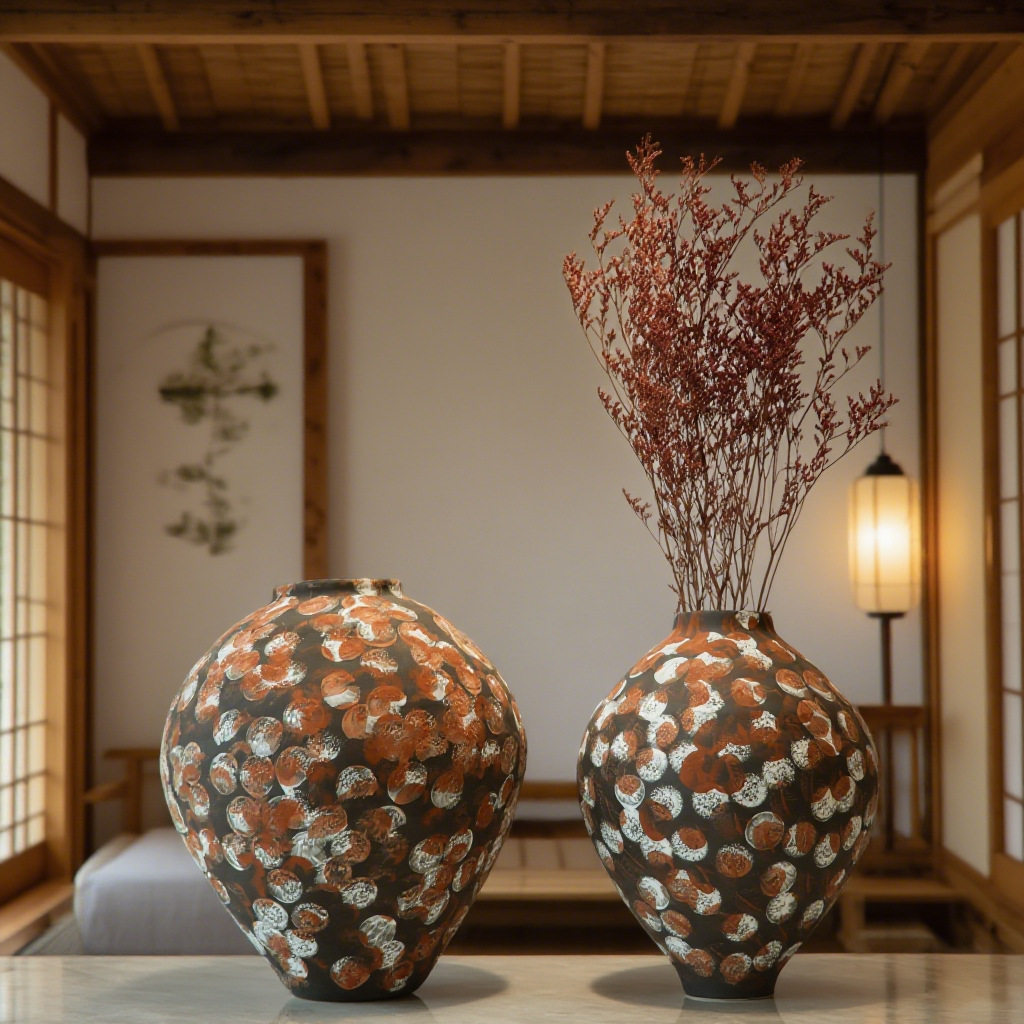 设计师创意陶瓷花瓶手绘装饰品