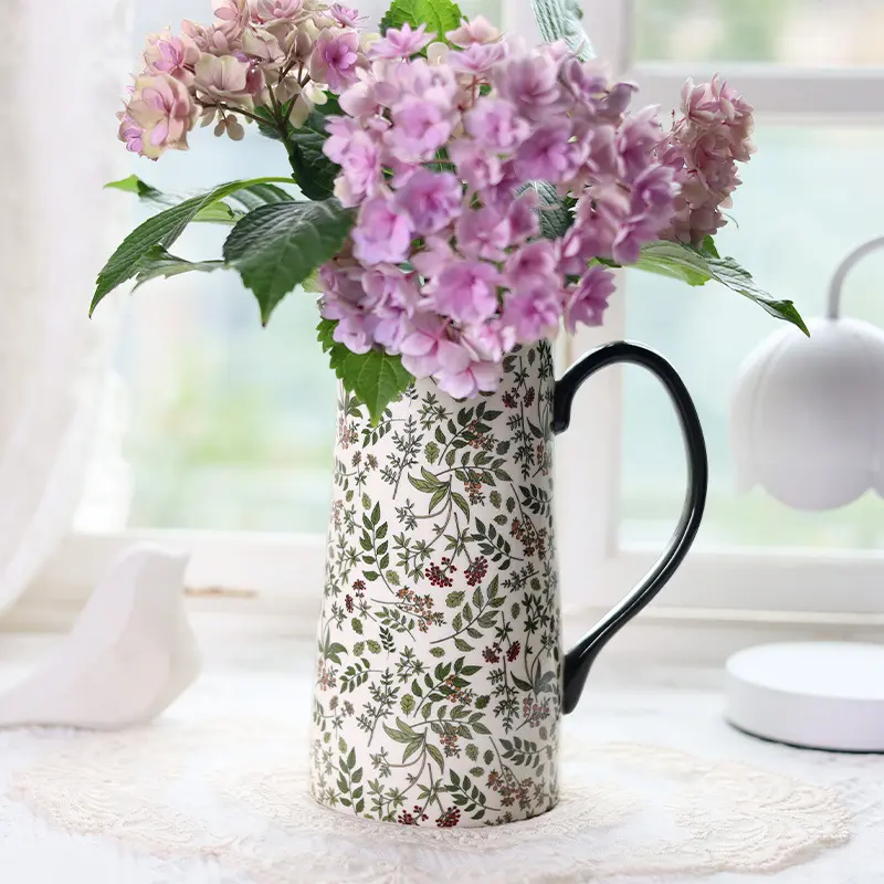 绿野仙踪彩绘陶瓷花瓶单柄壶花器