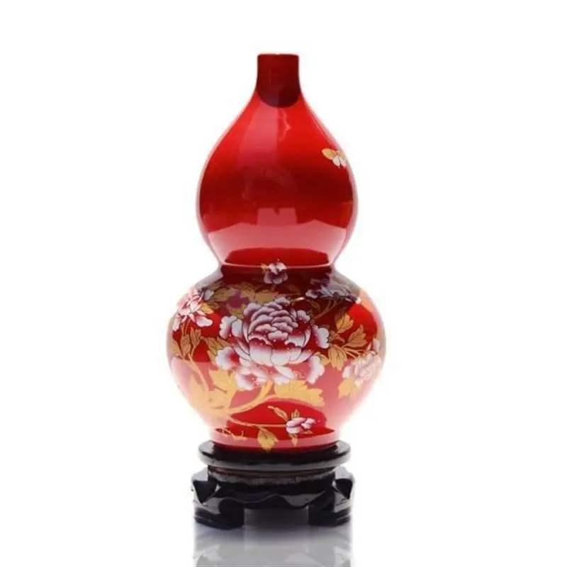 陶瓷葫芦摆件风水景德镇客厅插花