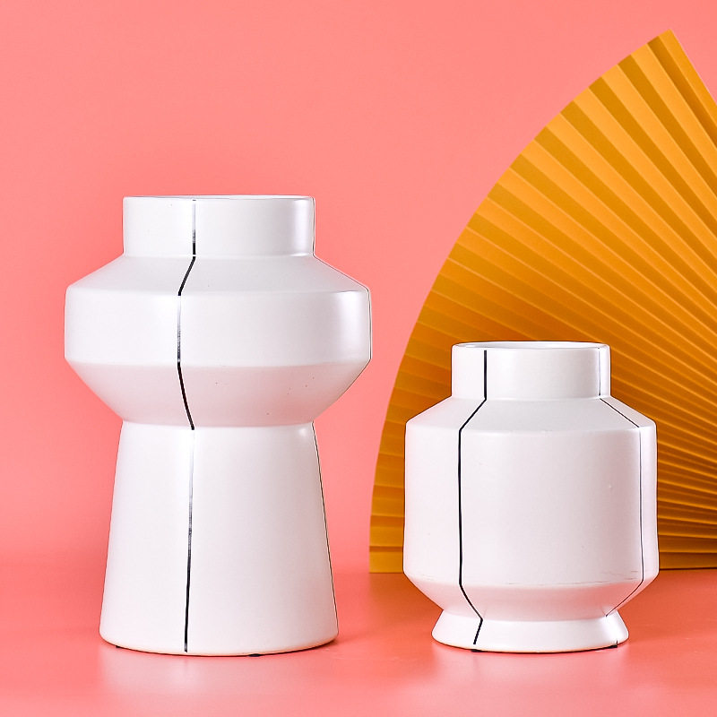现代简约白色陶瓷花瓶摆件北欧网红创意家居客厅干花插花装饰,家居饰品,花瓶,淘宝优惠券,粉丝福利购,淘宝优惠卷
