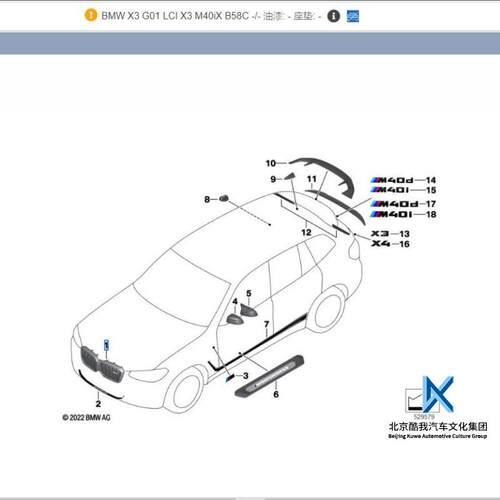 bmw宝马原厂x3g08mp4S店贴纸