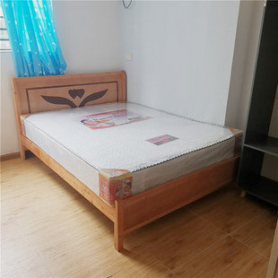 深圳实木床 1.2米单人 1.5米双人 板床 单层木床架 送床板 包邮