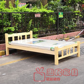 单层 深圳 单人双人全实木 1.2米1.5米 简易木床架 桦木实木床1米