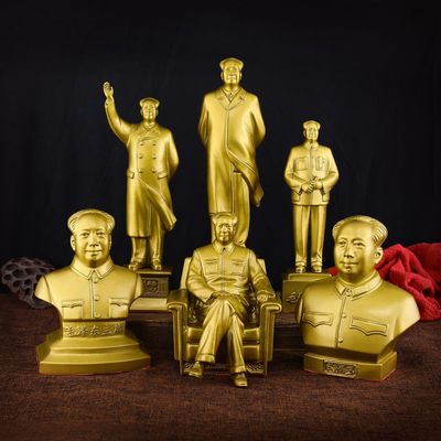 纯黄铜毛主席铜像半身全身摆件