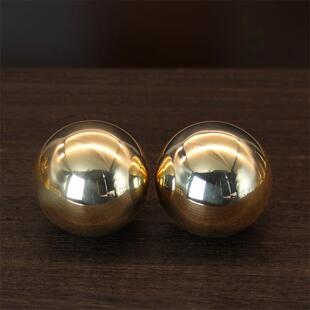 实心纯黄铜球健身球手球中老年人保健球手玩把件按摩球全铜手转球