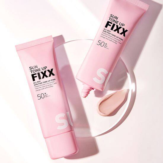 韩国直邮FIXX新品花香粉色调色防晒霜24小时保湿遮瑕SPF50+PA++++