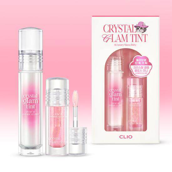 韩国直邮Clio珂莱欧水果新款唇釉套装水晶水润crystal glam tint