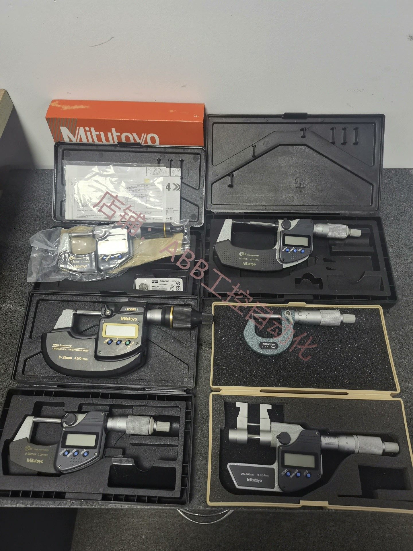 日本三丰mitutoyo数显万分尺千分尺薄片尺尖头尺 行程0-25mm