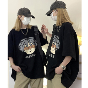 美式潮流短袖T恤男夏季宽松ins卡通印花百搭体恤C307-T98-P43图片