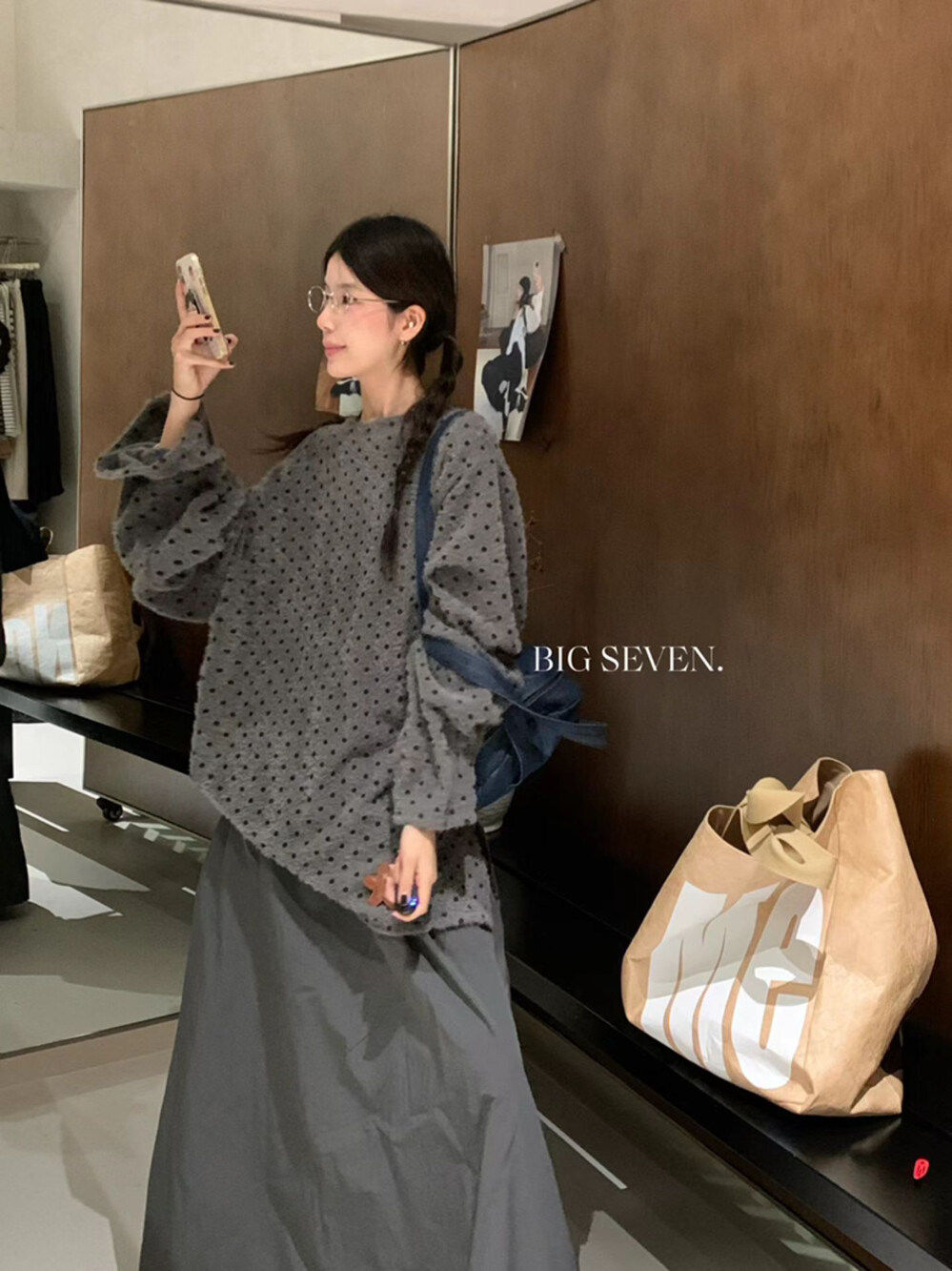 Polka Dot Long Sleeve T-Shirt Style 32665 Fleece Lined - Taobao product photo 5