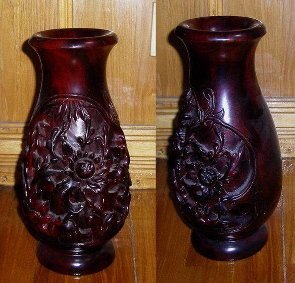 深雕越南红木花梨木花瓶花瓶