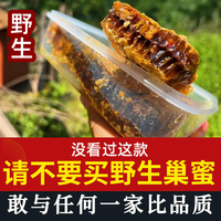 秦岭野生蜂巢蜜天然成熟原蜜农家自产嚼着吃野生土蜂蜜整块蜂窝蜜
