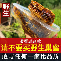 秦岭野生蜂巢蜜天然成熟原蜜农家自产嚼着吃野生土蜂蜜整块蜂窝蜜