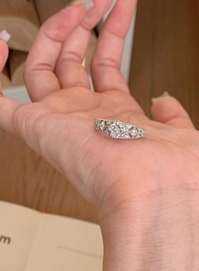 银色满钻素款戒指女冷淡风精致