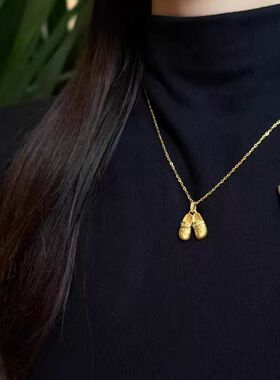 法式闪钻芭蕾舞鞋项链少女