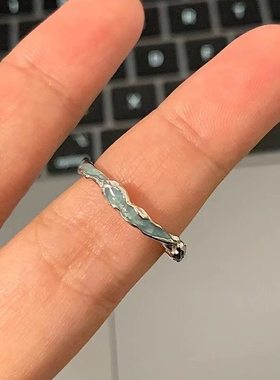 简约潮汐海岸线素圈戒指女