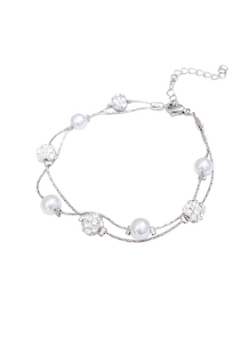 满天星双层叠戴珍珠手链女2024新款爆款轻奢小众精致手串百搭手饰