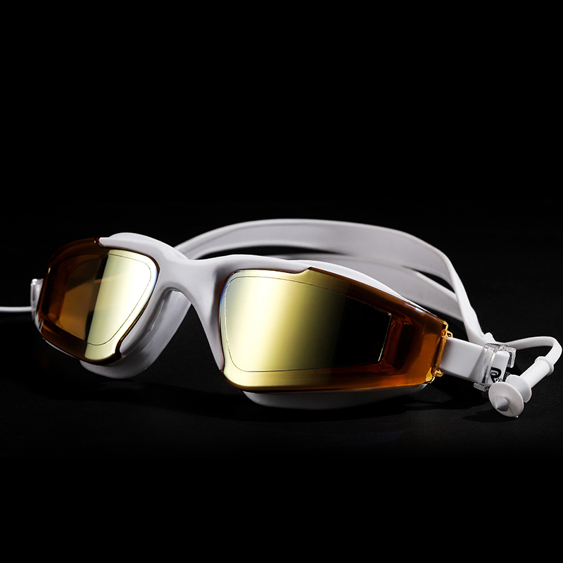 镀膜炫彩泳镜带耳塞一体反光防水电镀舒适时尚游泳眼镜 5310
