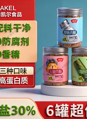 祯香肉酥儿童海苔肉松辅食料拌饭料零食无添加剂寿司肉松送辅食谱