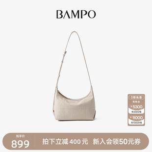 BAMPO半坡頭層牛皮HOBO包托特包新款 專柜質(zhì)感腋下托特單肩包女