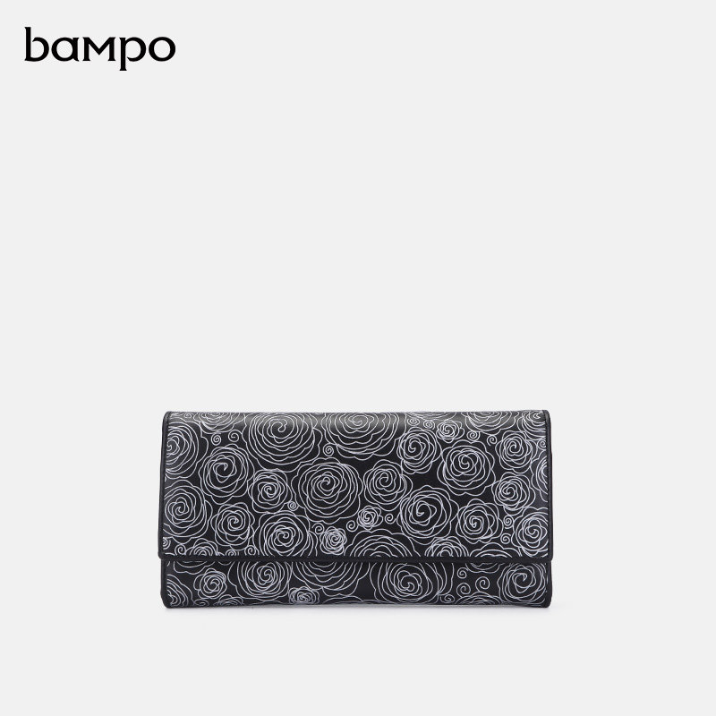 BAMPO半坡钱夹原创商场同款气质女士多卡位头层牛皮长款钱包