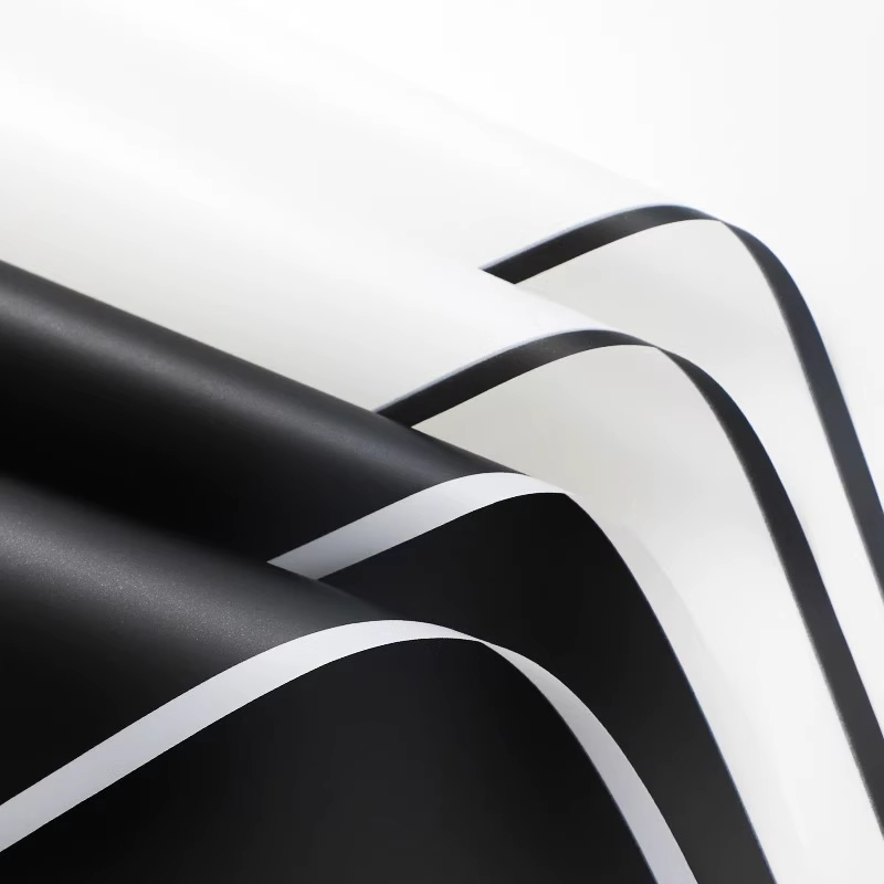 黑白贵族鲜花包装纸哑光膜防水雾面纸包花束花店手工diy材料包花