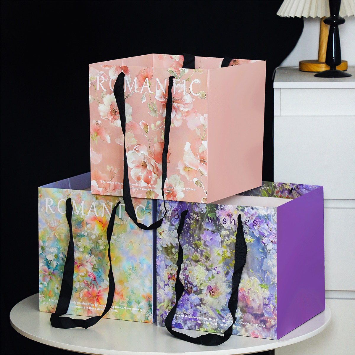 油画风水果礼盒花篮装饰纸