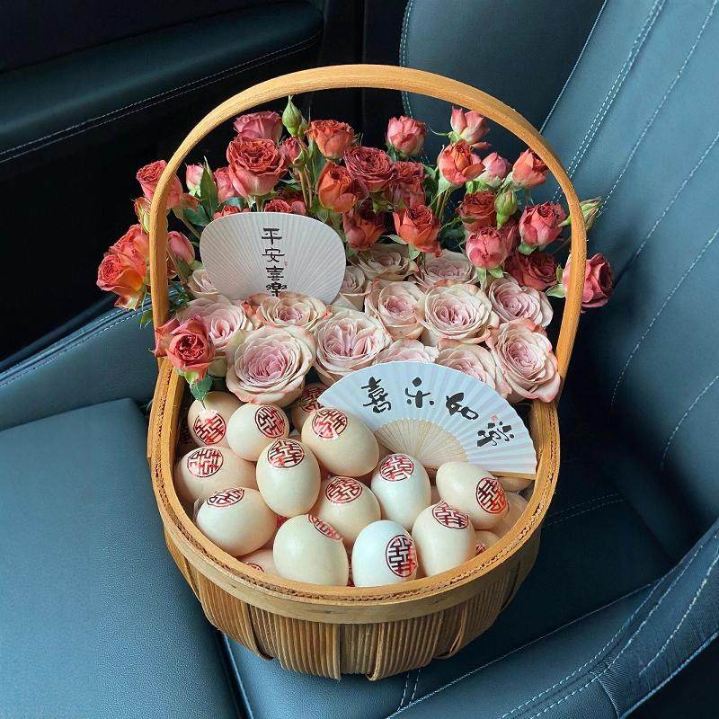 鸡蛋鲜花手提花篮满月坐月子礼物礼品插花篮子花盒礼盒diy材料,鲜花速递/花卉仿真/绿植园艺,花艺包装盒,淘宝优惠券,粉丝福利购,淘宝优惠卷