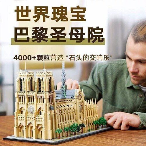 中国积木街景建筑21061巴黎圣母院高难度大型儿童拼装玩具礼物