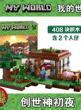 中国积木我的世界创世神初夜21115儿童益智拼装玩具男孩礼物10176