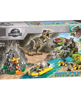 侏罗纪系列霸王龙大战机甲恐龙75938男孩子拼装中国积木玩具11337