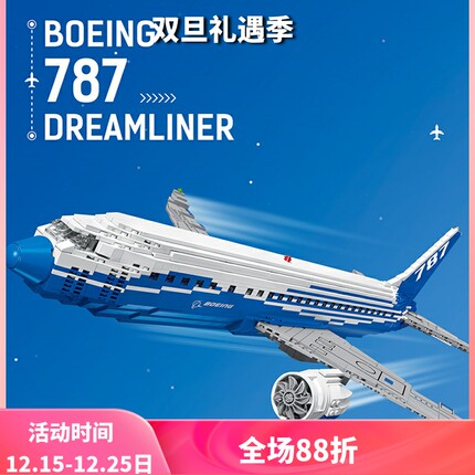 创意系列波音787梦想客机飞机10177儿童益智拼装积木玩具80009