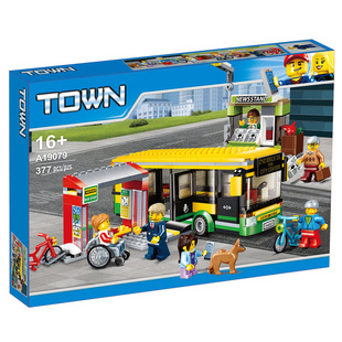 中国积木城市系列60154公交车站台巴士儿童益智拼装玩具礼物02078