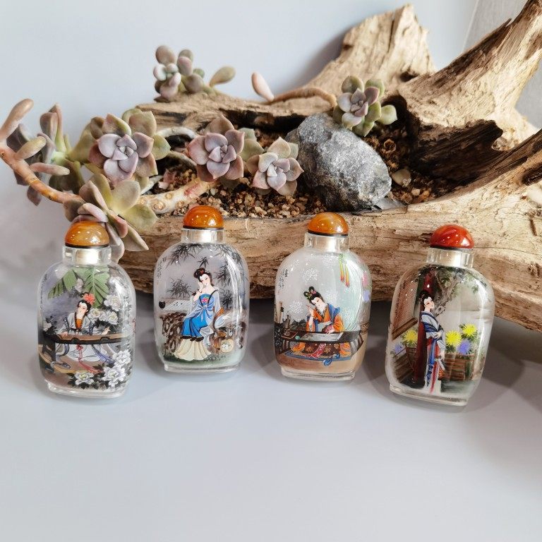 匠心独韵内画鼻烟壶琴棋书画四美图套装礼品收藏摆设中国风梅兰竹,特色手工艺,内画鼻烟壶,淘宝优惠券,粉丝福利购,淘宝优惠卷