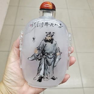 衡水内画鼻烟壶手绘国画摆件家居门店平安工艺品礼品钟馗喜从天降