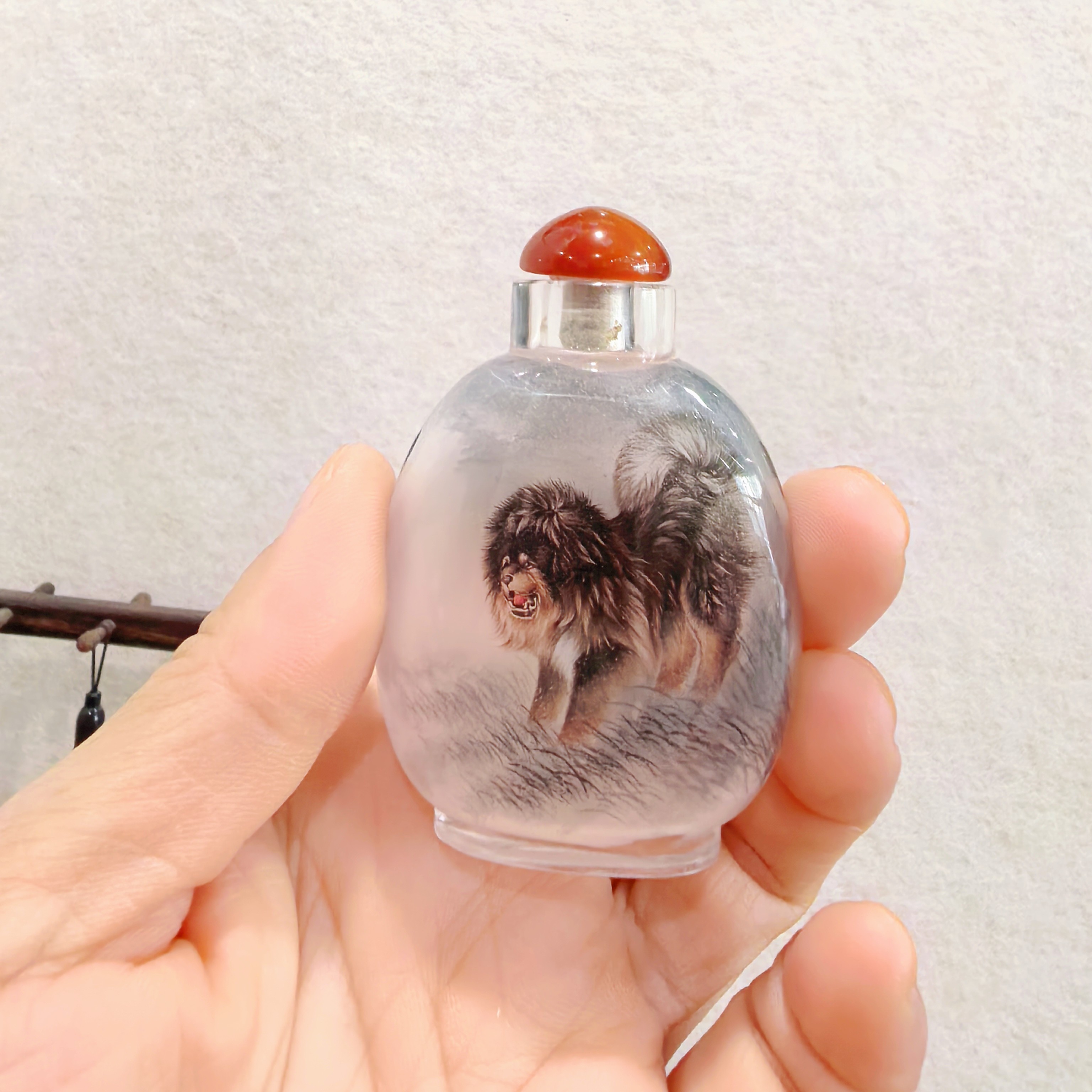 匠心独韵内画鼻烟壶手工绘画收藏新年送礼高档礼品摆件藏獒图