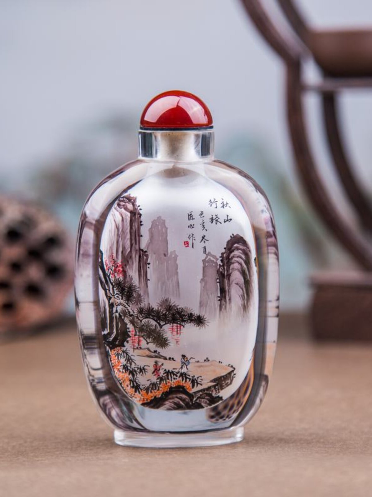 衡水内画鼻烟壶纯手工绘画摆件送礼出国送老外领导商务生日礼物