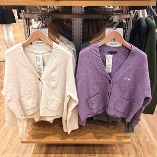 通勤25秋冬新款 外套空调衫 478339 舒芙蕾针织短开衫 外贸日单女装