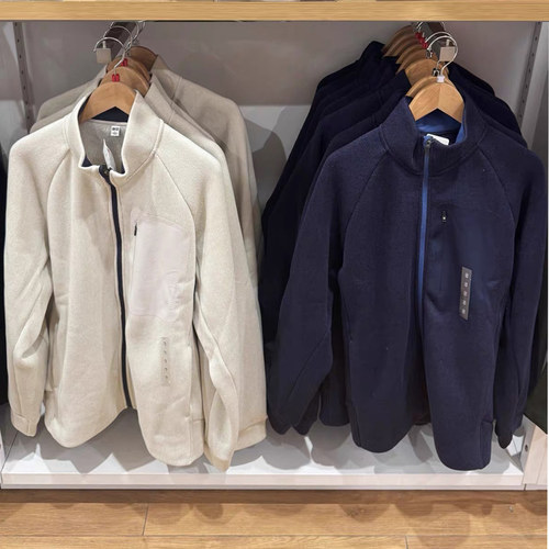 男装针织摇粒绒拉链茄克/长袖外套夹克25秋冬新款加绒上衣479863