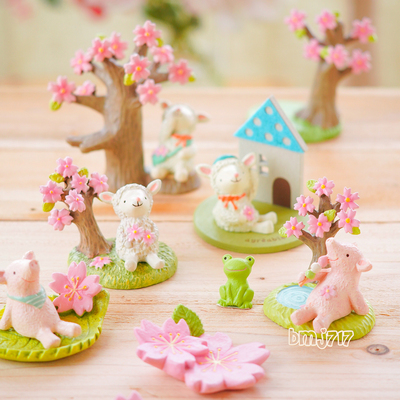 小清新小猪小羊公仔摆件