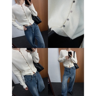 自留短款 针织开衫小个子时髦高知风韩系毛衣内搭法式小众上衣女