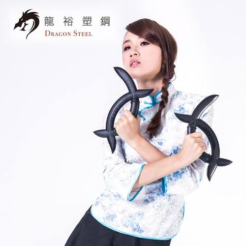 龙裕塑钢Dragon Steel-子午鸳鸯钺一对 传统武术道具 影视周边