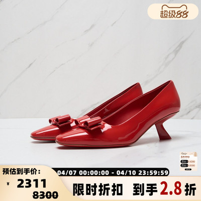 FERRAGAMO/菲拉格慕 女士ANZ漆皮高跟鞋银泰百货 301596