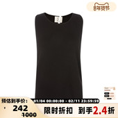 Ninety 上衣背心银泰百货 黑色极简风圆领无袖 Percent 春季