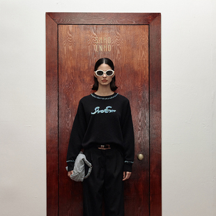 纯手工绣花圆领羊绒毛衫 moi系列 301469 ENRODeux SHRO