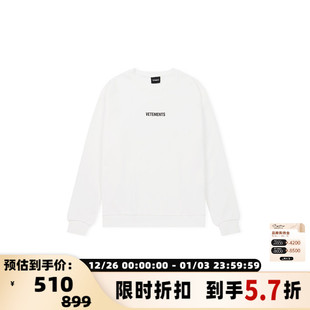 VETEMENTS 爆裂印花工艺男女罗纹圆领套头卫衣301446 新款