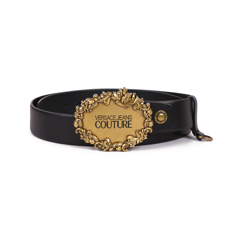 VERSACE JEANS COUTURE/范思哲 男士皮革大金属头板扣腰带300154