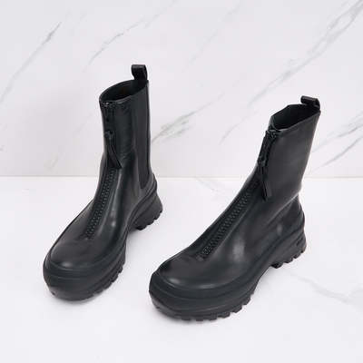 Jil Sander男士经典前拉链厚底马丁靴短靴银泰百货精品 301596